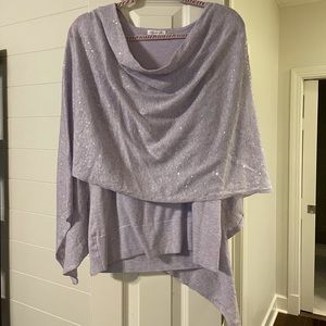 Minnie Rose Sequined Lilac Ruana and Layering Tank